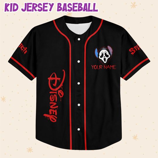 Personalized Disney Horror Stitch Ghost Face Scream, Custom Disney Jersey