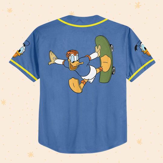 Personalize Donald Skateboard Funny Baseball Jersey For Fans Disney