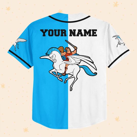 Personalize Hercules and Pegasus Baseball Jersey For Fans Disney