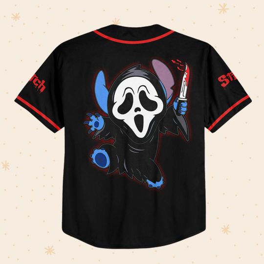Personalized Disney Horror Stitch Ghost Face Scream, Custom Disney Jersey