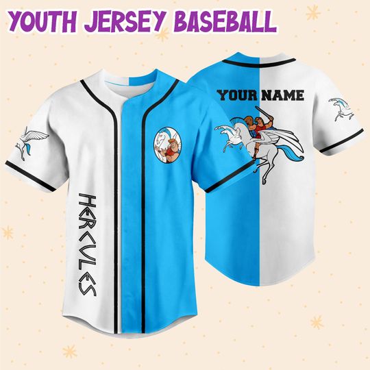 Personalize Hercules and Pegasus Baseball Jersey For Fans Disney