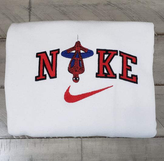 Embroidered Spider-Man Inspired Crewneck Sweatshirt