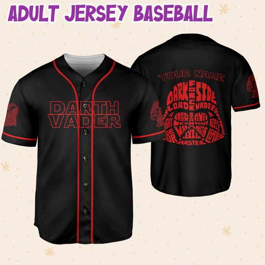 Personalize Star Wars Typo Darth Vader Red Style, Custom Disney Jersey