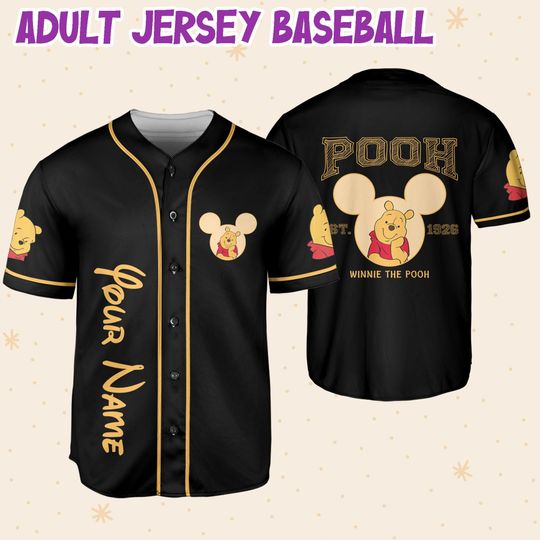 Personalize Disney Winnie The Pooh Baseball Jeseys