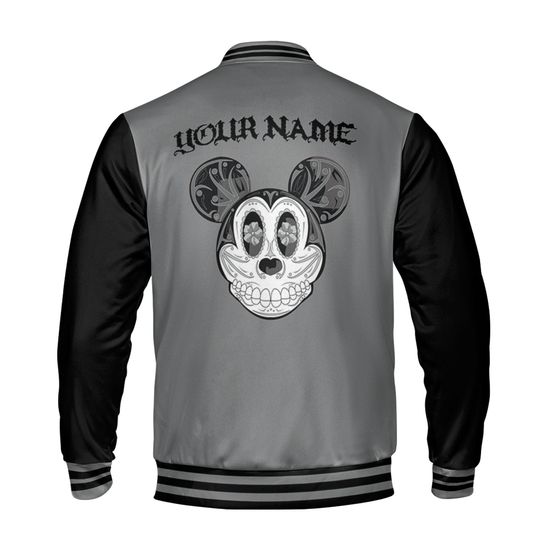 Personalized Disney Mickey Mouse Sugar Skull Baseball Jacket