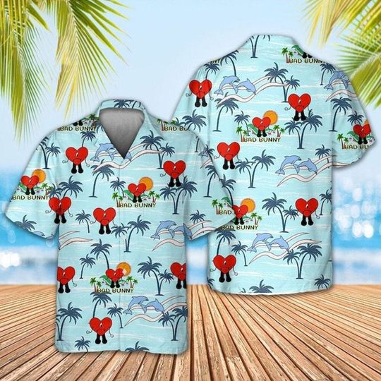 Bad Bunny Blue Un Verano Sin Ti Hawaiian Shirt, Summer Vacation Hawaiian Shirt