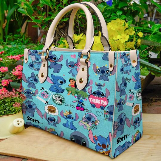 Stitch Disney Leather Bag, Stitch Lover Handbag