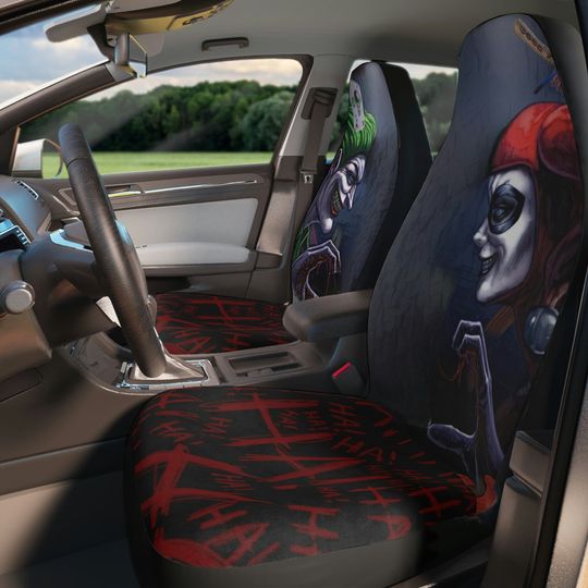 Harley Quinn and Joker Themed Car Seat Covers