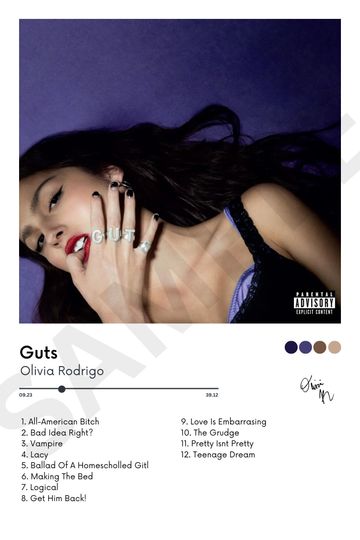 Olivia Rodrigo Album Poster | Guts