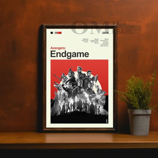 Mid Century Modern Avengers: Endgame Movie Poster, Retro Movie Print, Modern Vintage Movie Posters