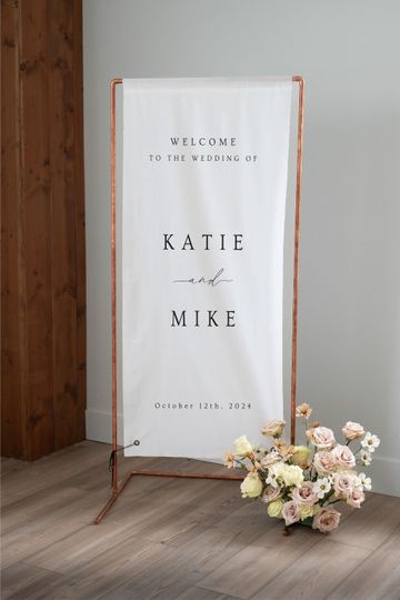 Fabric Wedding Welcome Sign Modern Custom Boho Wedding Ceremony Sign