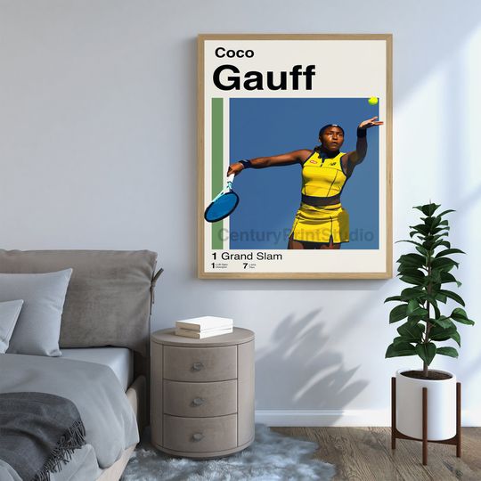 Coco Gauff Poster, Tennis Minimalist Poster