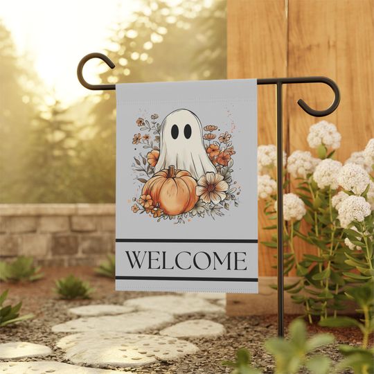 Halloween Ghost Garden Flag, Halloween Decor, Unique Garden Flag, Housewarming Gifts