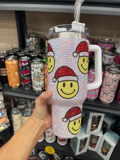 CHRISTMAS Rhinestone stainless steel 40oz TUMBLER