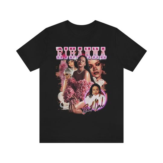 Rihanna 90s Style Vintage Bootleg Tee graphic T shirt , Vintage Inspired 90's Rap Sports R&B   T-Shirt
