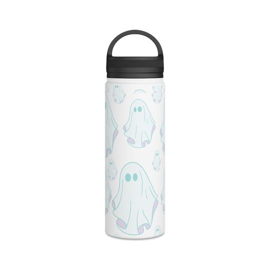 Cute lil ghosty Stainless Steel Water Bottle, Handle Lid
