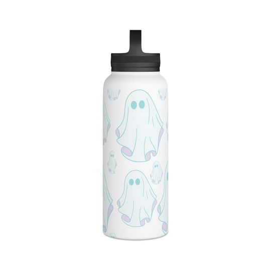Cute lil ghosty Stainless Steel Water Bottle, Handle Lid