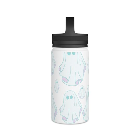 Cute lil ghosty Stainless Steel Water Bottle, Handle Lid