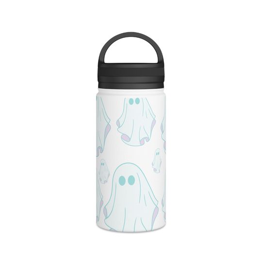 Cute lil ghosty Stainless Steel Water Bottle, Handle Lid