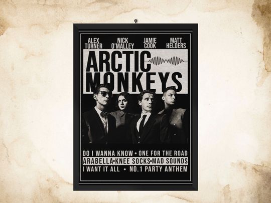 Arctic Monkeys Poster, Vintage Poster