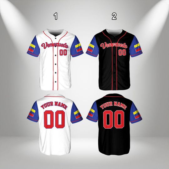Personalized Venezuela Flag Baseball Jersey, Family Matching Shirt, Hispanic Gift, Venezuelan, Adult And Kid Jersey, Custom Baseball Jersey