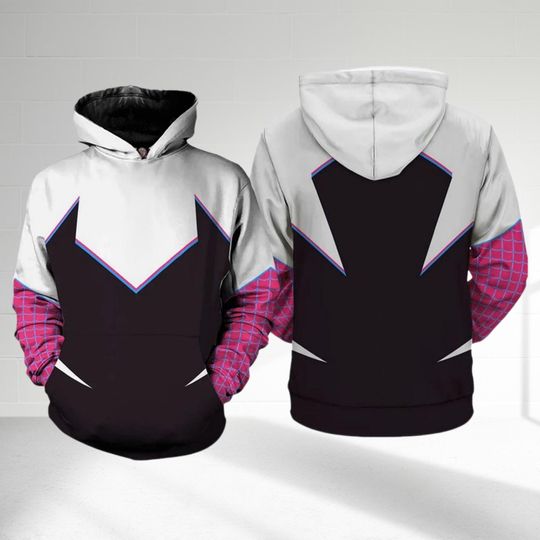 Spider Gwen Stacy Cosplay Outfit, Ghost-Spider Cosplay Costume Hoodie