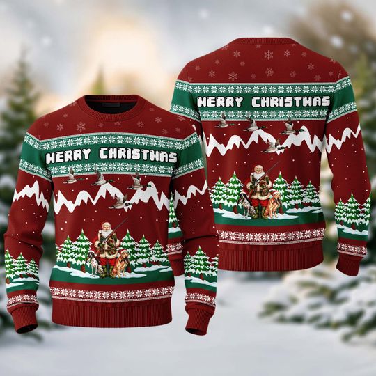 Duck Hunting Merry Christmas Ugly Sweater, Hunting Xmas Sweater, Duck Hunting Season Shirt, Christmas Gift For Men Dad Husband Hunter