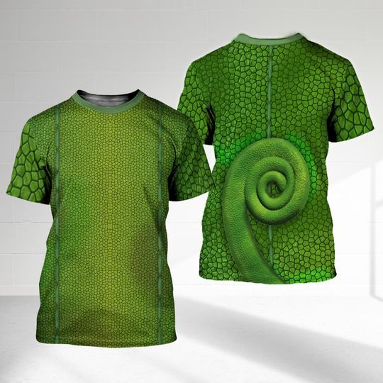 Tangled Pascal Costume T-Shirt, Green Pascal Cosplay Costume Tee