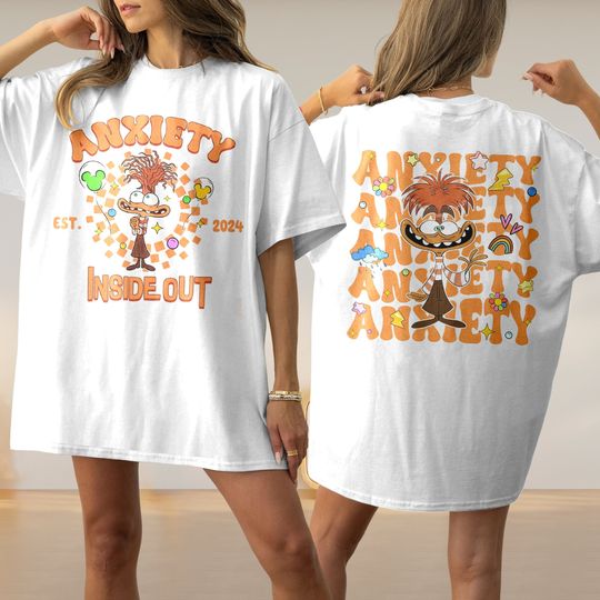 Funny Inside Out Anxiety Disney Double Sided Shirt