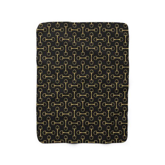 Horse Snaffle Bit Sherpa Fleece Blanket, Equestrian