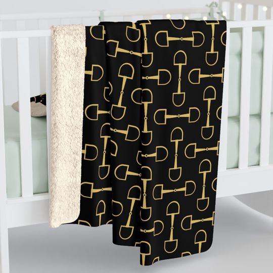 Horse Snaffle Bit Sherpa Fleece Blanket, Equestrian