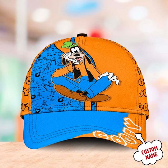 Blue Orange Clumsy Silly Dog Mouse Friend Classic Cap, Clumsy Dog Animated Movie Character Baseball Cap, Summer Hat