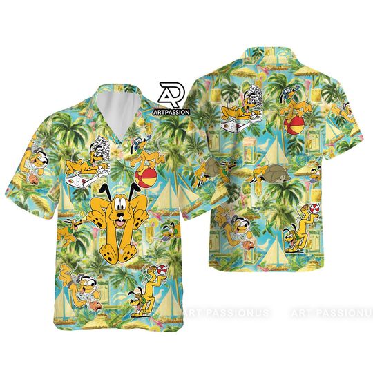 Funny Disney Pluto Hawaiian Shirt, Pluto Tropical Aloha