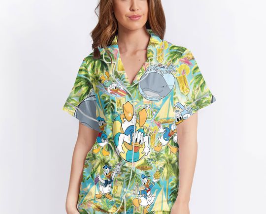 Donald Duck Hawaiian Pajamas, Disney Matching Pajamas Set