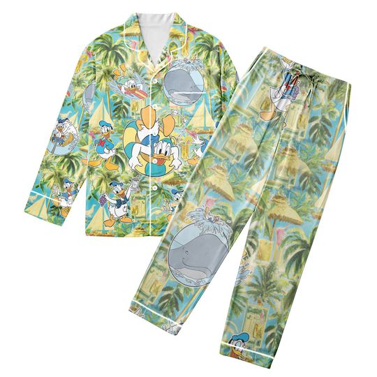 Donald Duck Hawaiian Pajamas, Disney Matching Pajamas Set