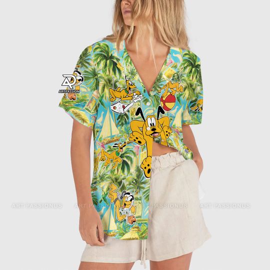 Funny Disney Pluto Hawaiian Shirt, Pluto Tropical Aloha