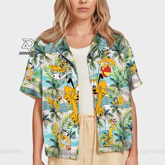Funny Pluto Aloha Summer Shirt, Disney Pluto Hawaiian