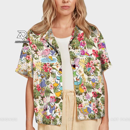 Daisy Duck Hawaiian Shirt, Disney Daisy Hawaii Shirt