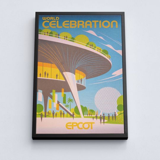 Disney World Celebration Poster, Disney Epcot Poster