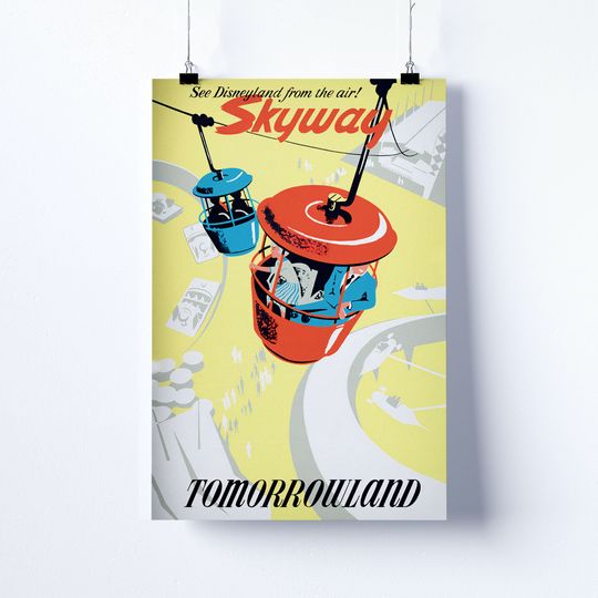 Vintage Disneyland Skyway Attraction Poster