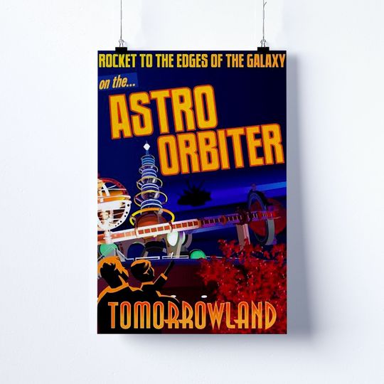 Astro Orbiter Poster, Tomorrowland Poster, Disney World Poster