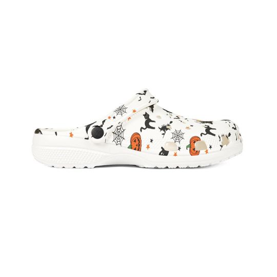 Cute Halloween Clogs - Pumpkin, Witch, Haunted House Pattern - Unisex