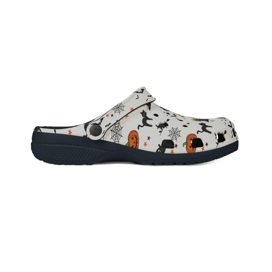 Cute Halloween Clogs - Pumpkin, Witch, Haunted House Pattern - Unisex