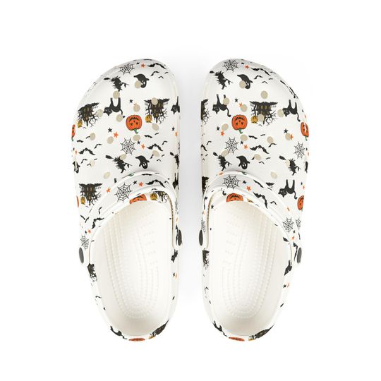 Cute Halloween Clogs - Pumpkin, Witch, Haunted House Pattern - Unisex