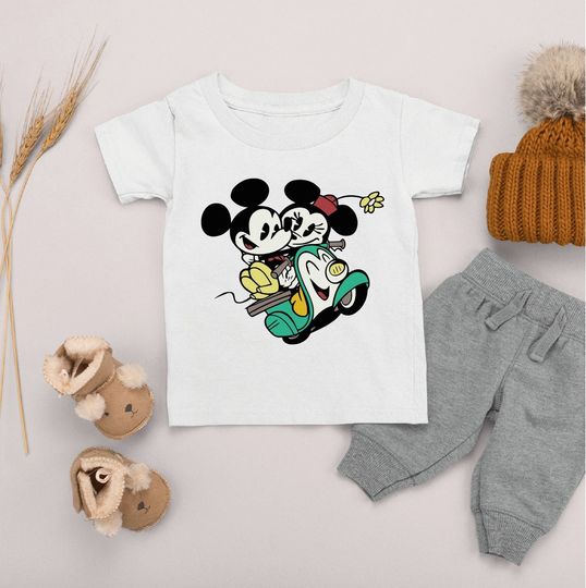 Retro Minnie Mickey Onesie, Vintage Style Disney Bodysuit