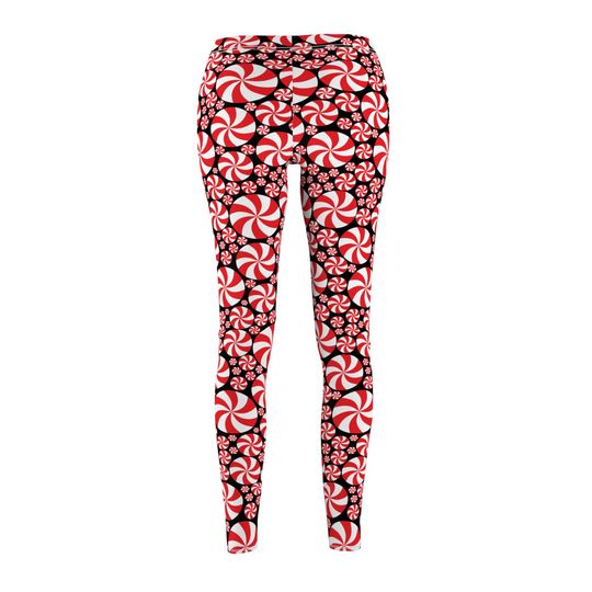 Red Peppermint Leggings in black