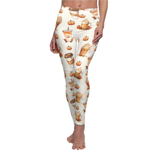 Pumpkin Spice Fall Inspired Graphic Print Women’s Leggings