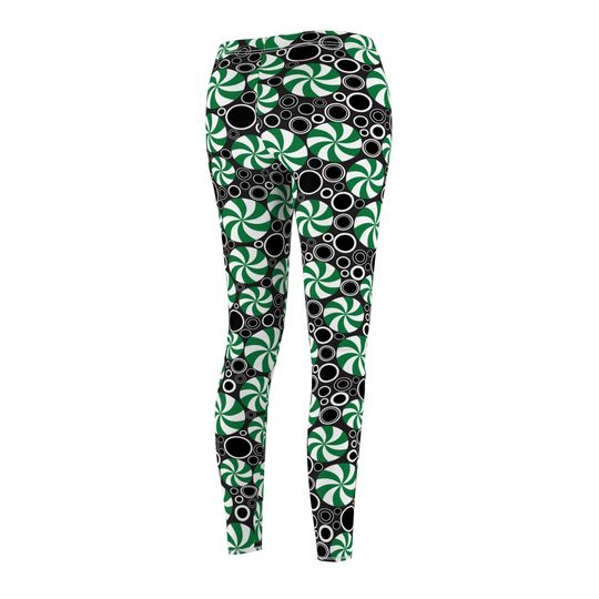 Green Peppermint Abstract Leggings