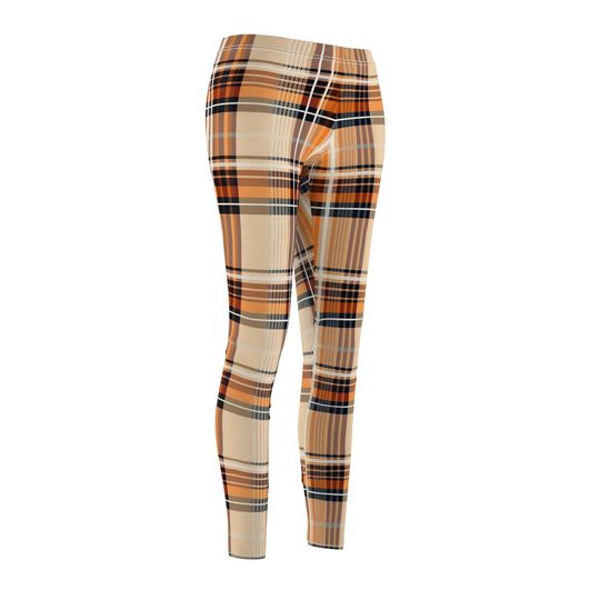 Soft Autumn Plaid Leggings – Perfect for Relaxed Fall Days