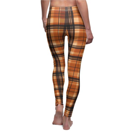Autumn Checkered Leggings for Women – Casual Fall Look